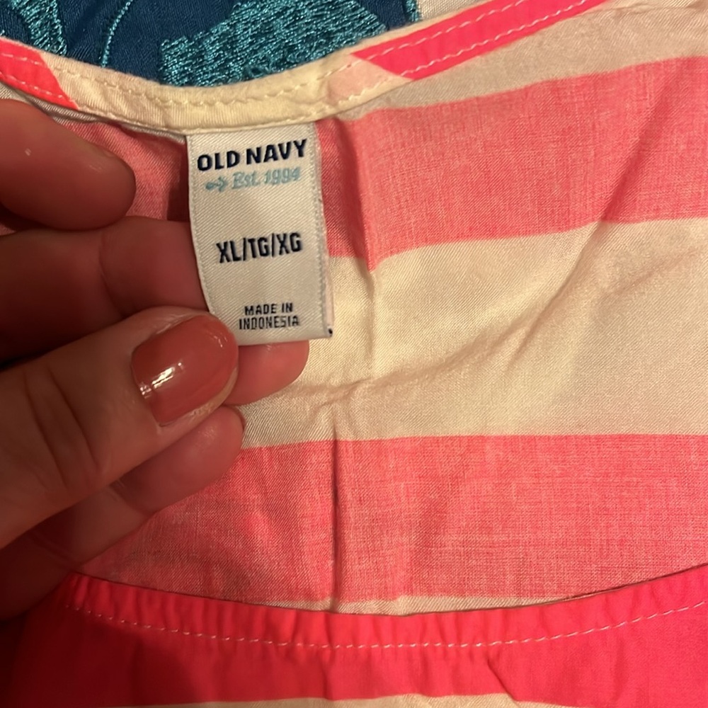 Old Navy Pink and White Striped Tank Top Size XL - Picture 5 of 9